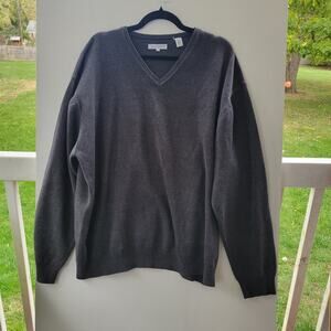 Alex Cannon Mens Sweater Size XL Gray Silk Cashmere Blend Academia Preppy‎